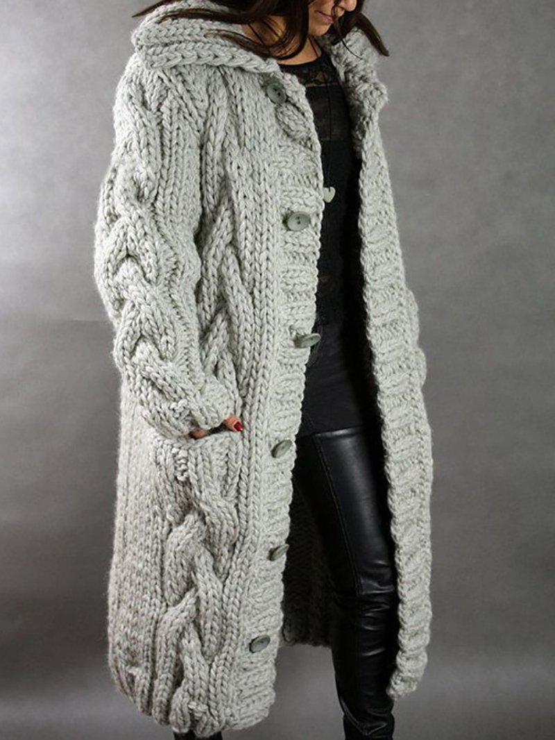 Cardigan Chunky Oversized Style Long Coat